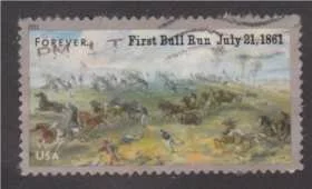 This recent Forever Stamp commemorates the Battle of Bull run as part of a set of stamps themed with historic American Revolution battle sites.