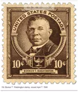 This beautiful Booker T. Washington stamp, issued in 1947, was the long overdue first African American to be pictured on a US stamp.