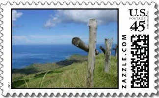 Guam Mt. Lam Lam overlooking the South Pacific on a Customized Postage Stamp