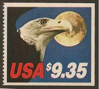 US Postage Stamp Price for Express mail is high which results in some great high value stamps like this gorgeous eagle over moon design