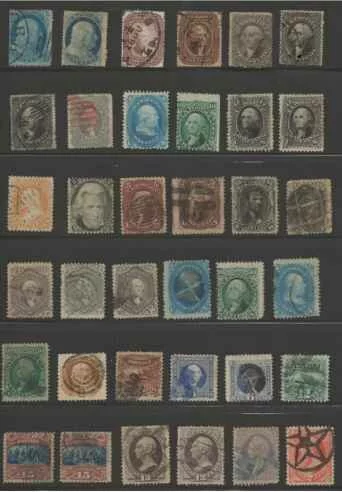 Postage Stamp Albums often use Vario pages like this one of Classic US stamps