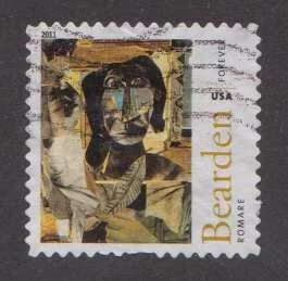Forever Postage Stamps took up the tradition of captivating images and topics like this stamp from a set commemorating Romare Bearden, a famous African-American artist known for his extensive work in a variety of mediums.