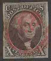 US Stamps first issue - 10 cent Washington
