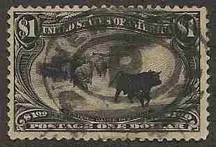 US Stamps #292 $1 Cattle in the Storm