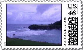 Golf is hard enough without having to land your tee shot on a tiny island green. This personalized postage stamp is a favorite from a tropical golf outing. The thundering Pacific Ocean waves make for an intimidating view and this dusky afternoon was no exception. This is a public golf course on the island of Guam and it is the most beautiful and difficult par three I've ever seen and now I have personalized stamps to remember it.