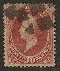 The 90 cent Oliver Hazard Perry Banknote stamps can only be differentiated from one another by experts that can identify the various color shades of these stamps produced during the 1870s.