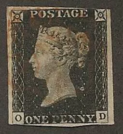The first postage stamp was issued by Great Britain. This stamp is commonly referred to as the 'Penny Black' by stamp collectors. 