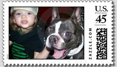 Pickles and Nora on a Personalized Postage Stamp!