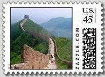 Where it all happened at the Great Wall shown on Custom Postage Stamps