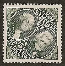 Not all high value stamps paid the express or priority mail rate, like this $5 stamp which never had an exact rate so was even less frequently used